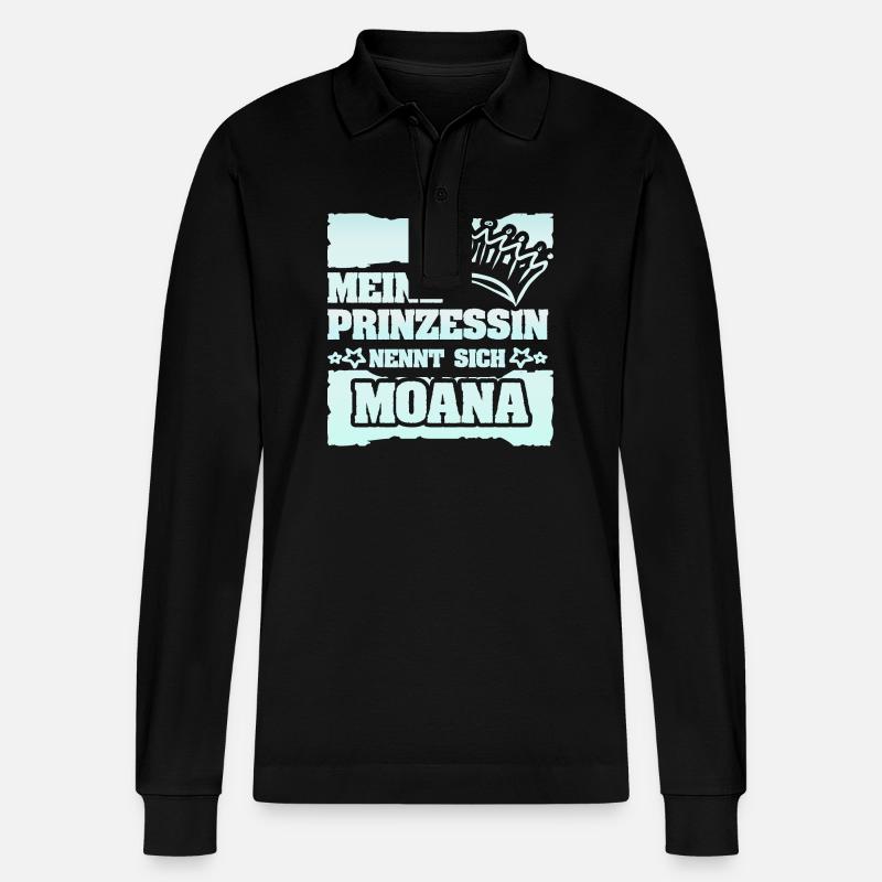 Moana - Stanley/Stella Unisex Bio-Langarm-Poloshirt Prepster - Schwarz