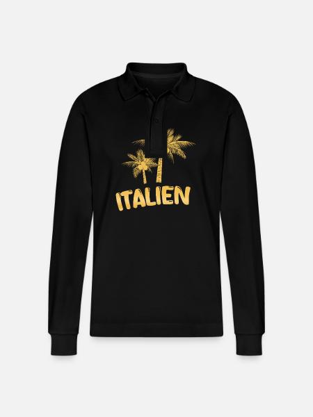 Italy - Stanley/Stella Organic Unisex Long-Sleeved Polo Shirt Prepster - black