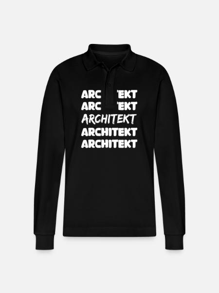 Job Architect - Stanley/Stella Organic Unisex Long-Sleeved Polo Shirt Prepster - black