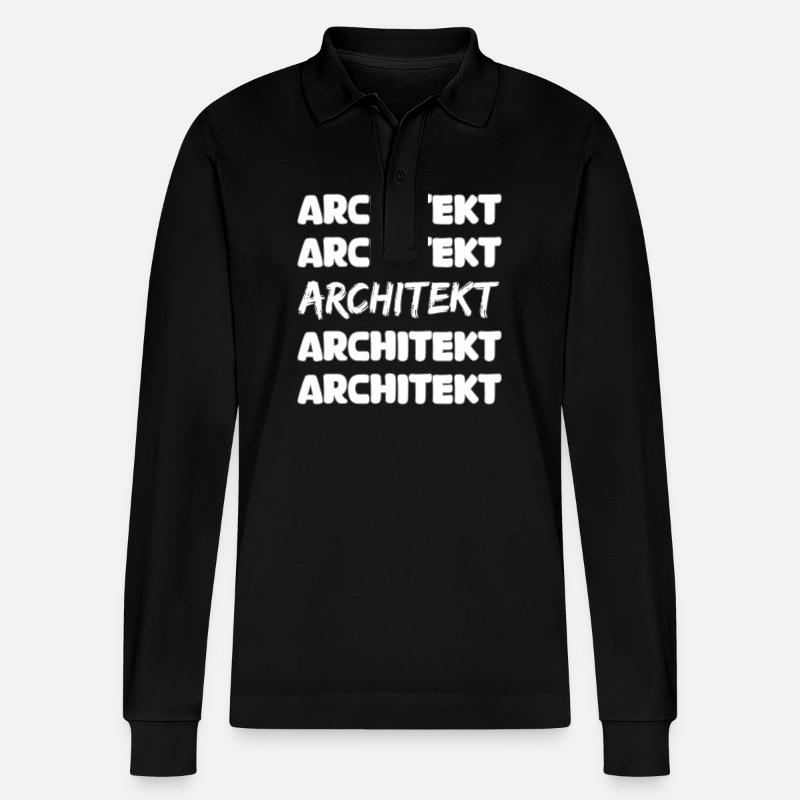 Job Architekt - Stanley/Stella Unisex Bio-Langarm-Poloshirt Prepster - Schwarz