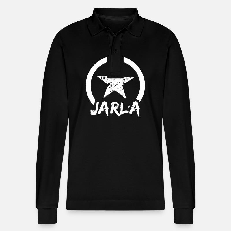 Prénom Jarla - Polo à manches longues bio PREPSTER Stanley/Stella Unisexe - noir