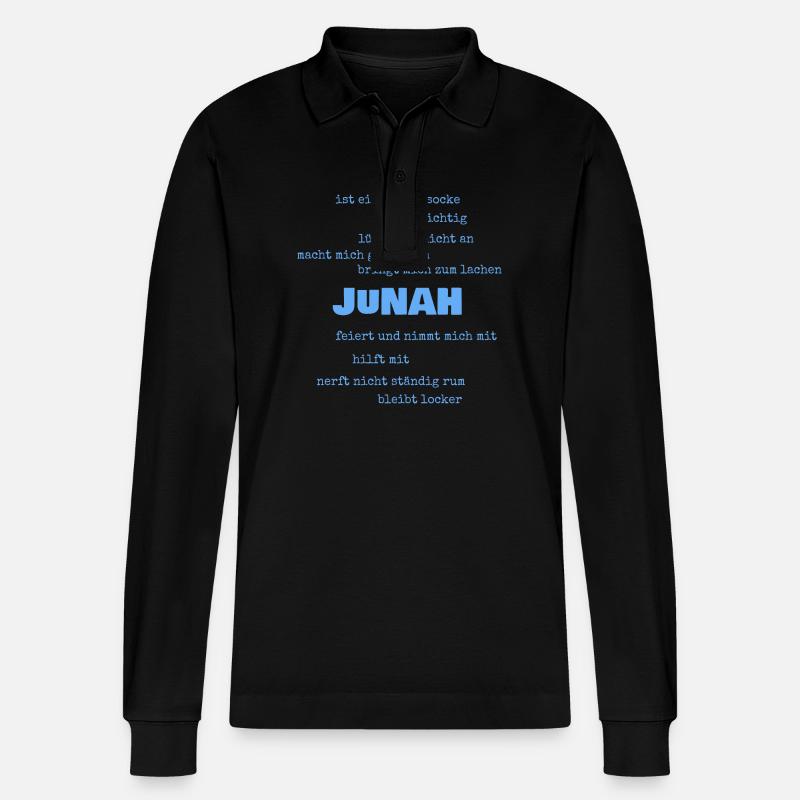 Sprüche Junah - Stanley/Stella Unisex Bio-Langarm-Poloshirt Prepster - Schwarz