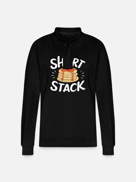 Pancakes Breakfast Food Pancake - Stanley/Stella Organic Unisex Long-Sleeved Polo Shirt Prepster - black