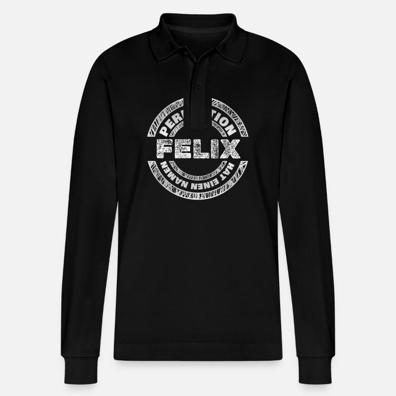 Felix - Stanley/Stella Unisex Bio-Langarm-Poloshirt Prepster - Schwarz
