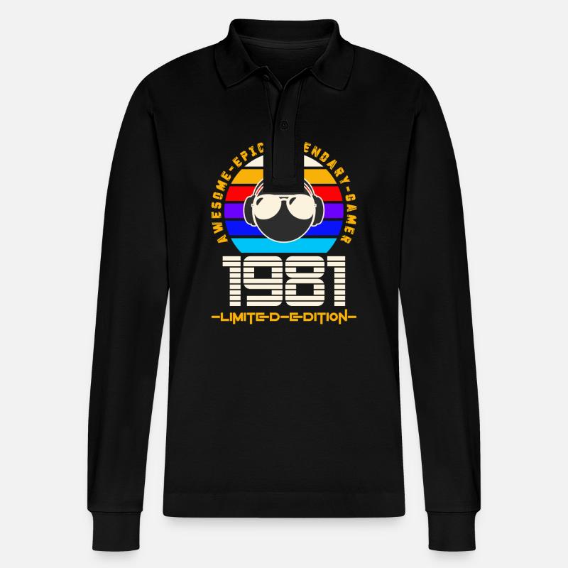 1981 - Stanley/Stella Unisex Bio-Langarm-Poloshirt Prepster - Schwarz