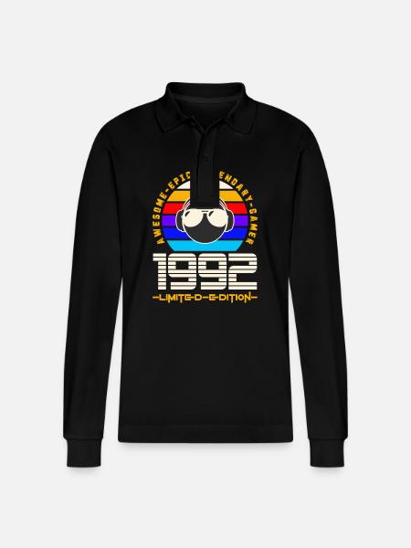 1992 - Stanley/Stella Unisex Bio-Langarm-Poloshirt Prepster - Schwarz