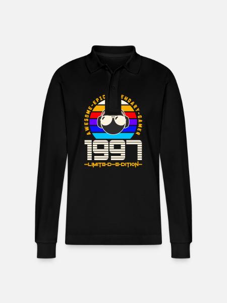 1997 - Stanley/Stella Organic Unisex Long-Sleeved Polo Shirt Prepster - black