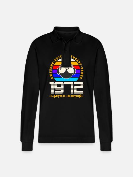 1972 - Stanley/Stella Organic Unisex Long-Sleeved Polo Shirt Prepster - black