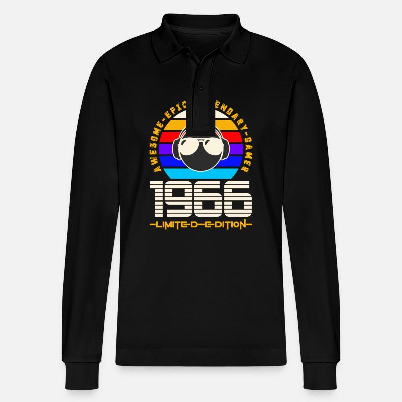1966 - Stanley/Stella Unisex Bio-Langarm-Poloshirt Prepster - Schwarz