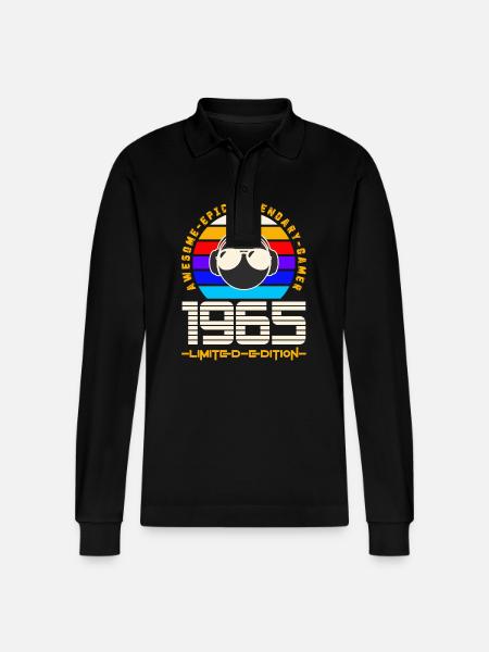 1965 - Stanley/Stella Unisex Bio-Langarm-Poloshirt Prepster - Schwarz