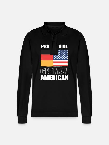 American German - Stanley/Stella Organic Unisex Long-Sleeved Polo Shirt Prepster - black