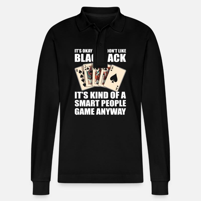 Blackjack Black Jack - Stanley/Stella Unisex Bio-Langarm-Poloshirt Prepster - Schwarz