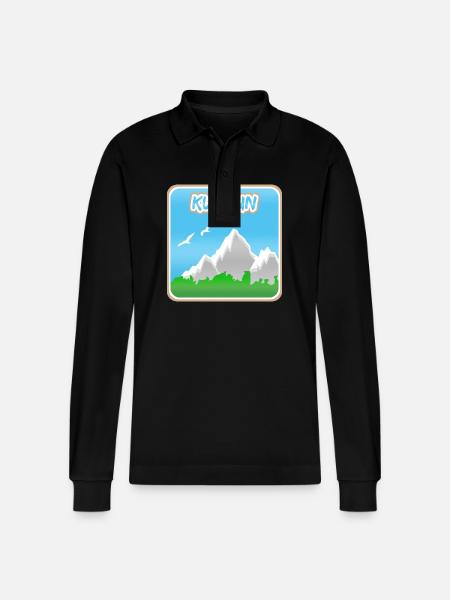 Kunlun als Bergsteigen - Stanley/Stella Unisex Bio-Langarm-Poloshirt Prepster - Schwarz