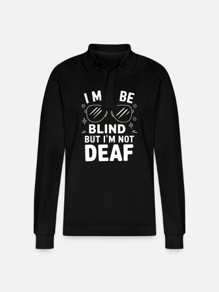 Blind blindness Visually impaired people - Stanley/Stella Organic Unisex Long-Sleeved Polo Shirt Prepster - black