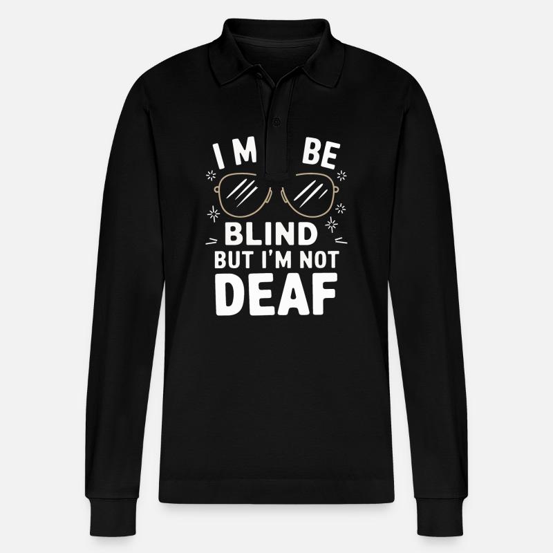 Blinde Blindheit Sehbehinderte Menschen - Stanley/Stella Unisex Bio-Langarm-Poloshirt Prepster - Schwarz