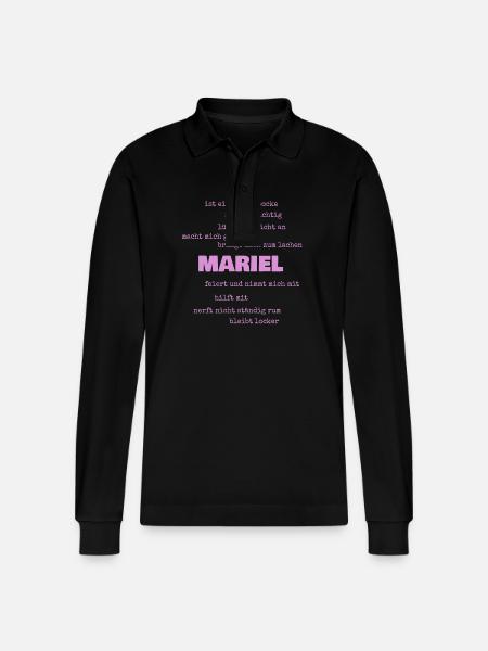 Gift for Mariel - Stanley/Stella Organic Unisex Long-Sleeved Polo Shirt Prepster - black