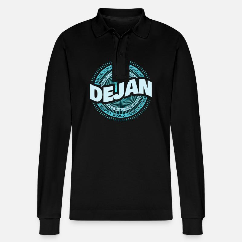 Geschenkidee Dejan - Stanley/Stella Unisex Bio-Langarm-Poloshirt Prepster - Schwarz