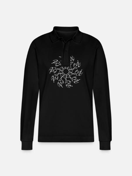 Leni Name Mandala - Stanley/Stella Organic Unisex Long-Sleeved Polo Shirt Prepster - black