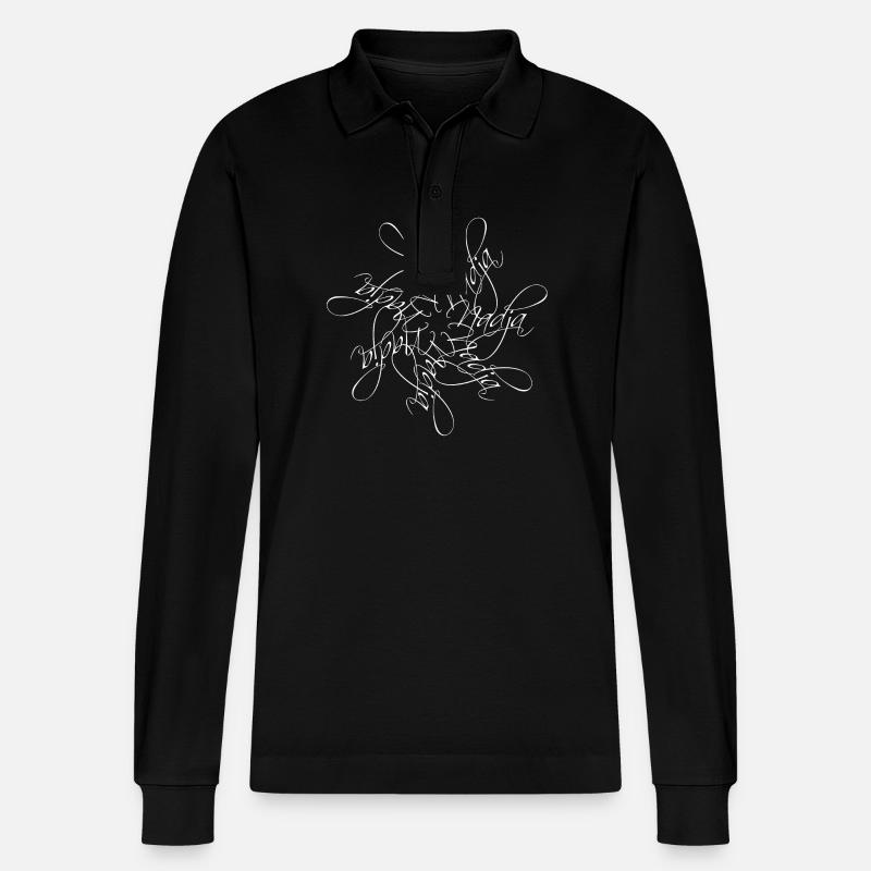 Nadja Name Namensmandala - Stanley/Stella Unisex Bio-Langarm-Poloshirt Prepster - Schwarz