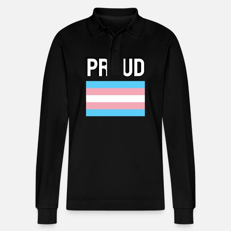 Trans Pride transfierté Drapeau Fier - Polo à manches longues bio PREPSTER Stanley/Stella Unisexe - noir