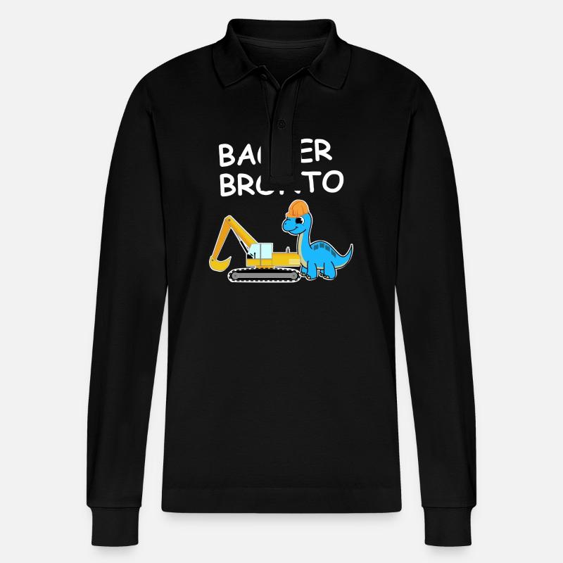 Bagger Bronto - Stanley/Stella Unisex Bio-Langarm-Poloshirt Prepster - Schwarz
