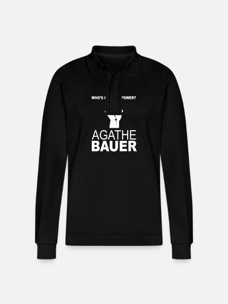 Agathe Bauer Power Wer hat die Macht des Ohrwurms - Stanley/Stella Unisex Bio-Langarm-Poloshirt Prepster - Schwarz
