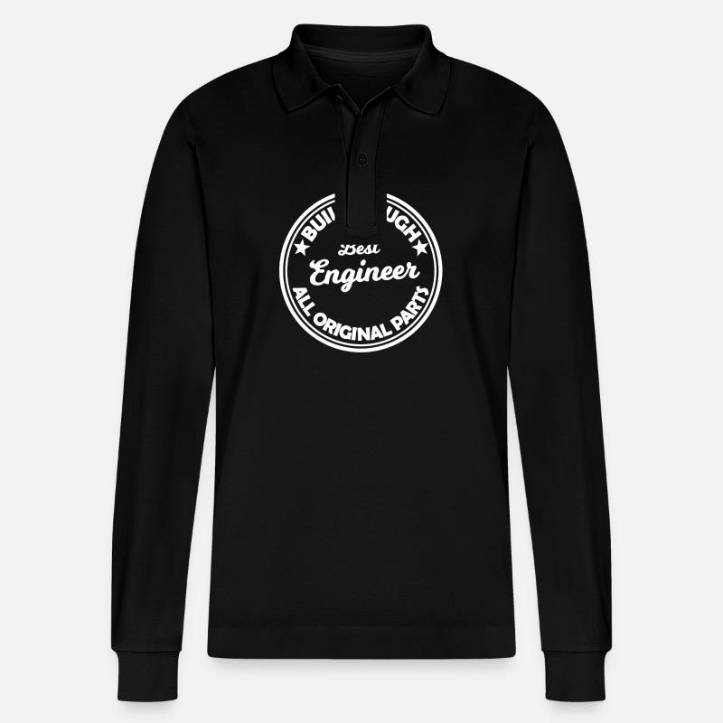 Cooler Ingenieur - Stanley/Stella Unisex Bio-Langarm-Poloshirt Prepster - Schwarz