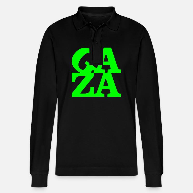 Gaza - Stanley/Stella Unisex Bio-Langarm-Poloshirt Prepster - Schwarz