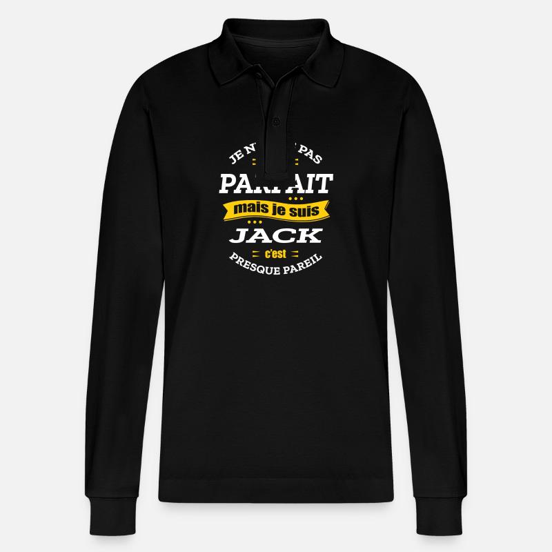 JACK PARFAIT - PRENOM JACK - Polo à manches longues bio PREPSTER Stanley/Stella Unisexe - noir