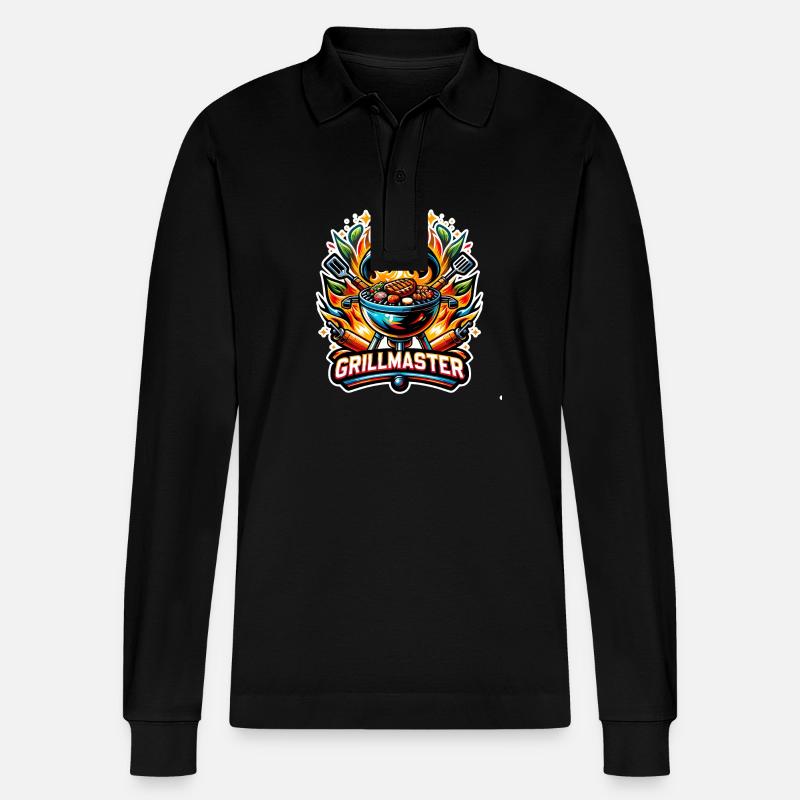 GrillMaster - Illustration de gril - Polo à manches longues bio PREPSTER Stanley/Stella Unisexe - noir
