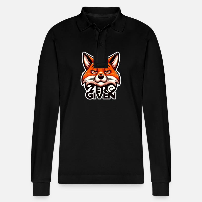Zero Given - Fuchs Illustration - Stanley/Stella Unisex Bio-Langarm-Poloshirt Prepster - Schwarz
