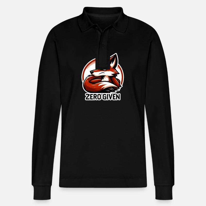 Zero Given - Fuchs Illustration - Stanley/Stella Unisex Bio-Langarm-Poloshirt Prepster - Schwarz