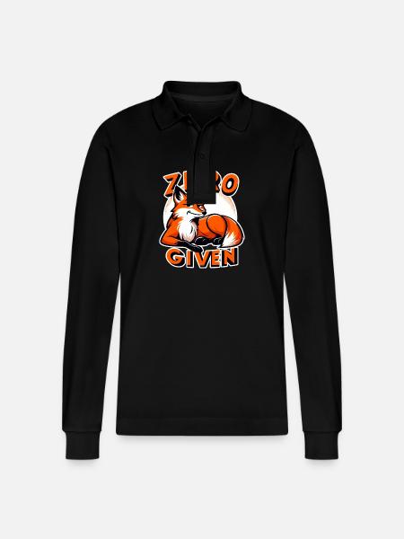 Zero Given - Fuchs Illustration - Stanley/Stella Unisex Bio-Langarm-Poloshirt Prepster - Schwarz