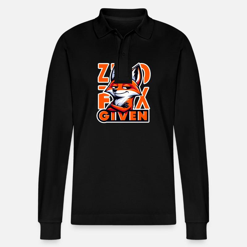 Zero Given - Fuchs Illustration - Stanley/Stella Unisex Bio-Langarm-Poloshirt Prepster - Schwarz