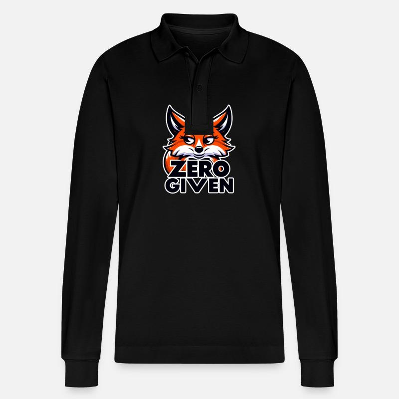 Zero Given - Fuchs Illustration - Stanley/Stella Unisex Bio-Langarm-Poloshirt Prepster - Schwarz