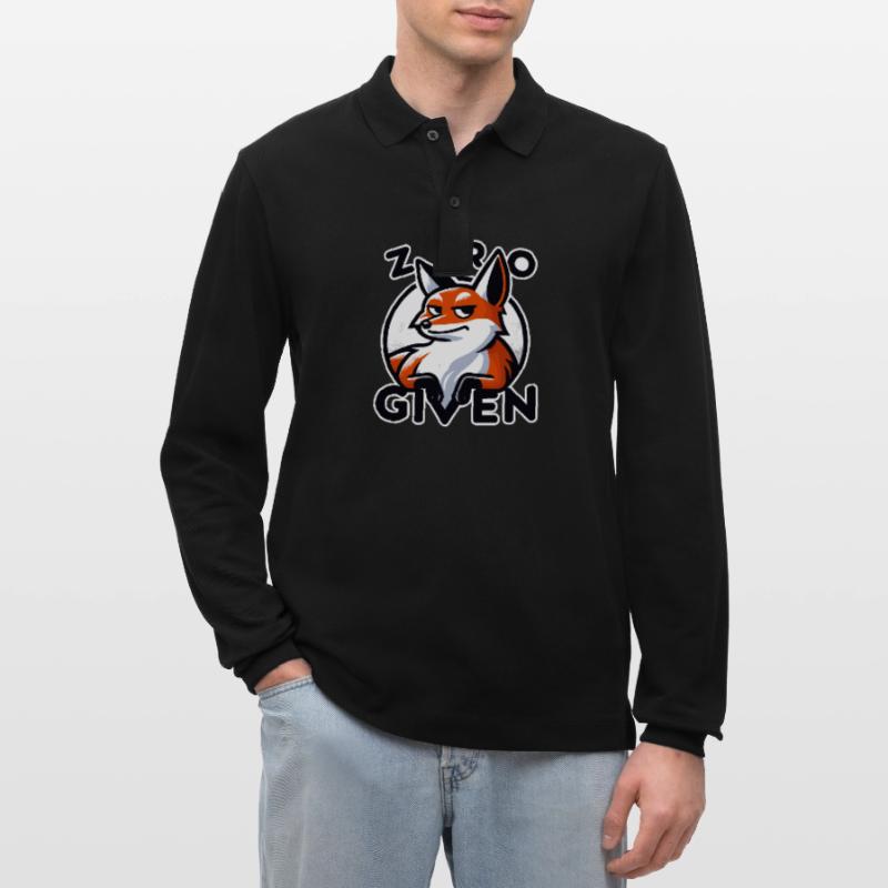 Zero Given - Fox Illustration Stanley/Stella Organic Unisex Long-Sleeved Polo Shirt Prepster