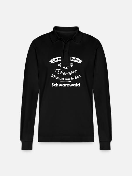 Zuhause im Schwarzwald - Stanley/Stella Unisex Bio-Langarm-Poloshirt Prepster - Schwarz