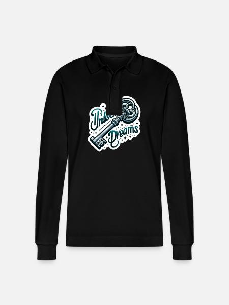 Unlock Dreams - Key Illustration - Stanley/Stella Organic Unisex Long-Sleeved Polo Shirt Prepster - black