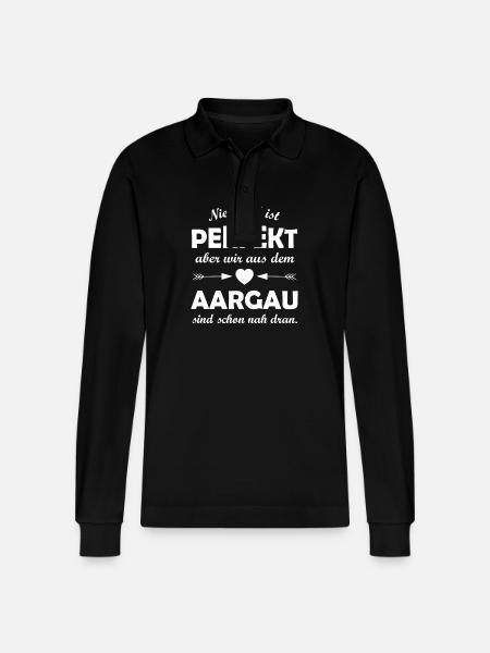 Perfect from Aargau - Stanley/Stella Organic Unisex Long-Sleeved Polo Shirt Prepster - black
