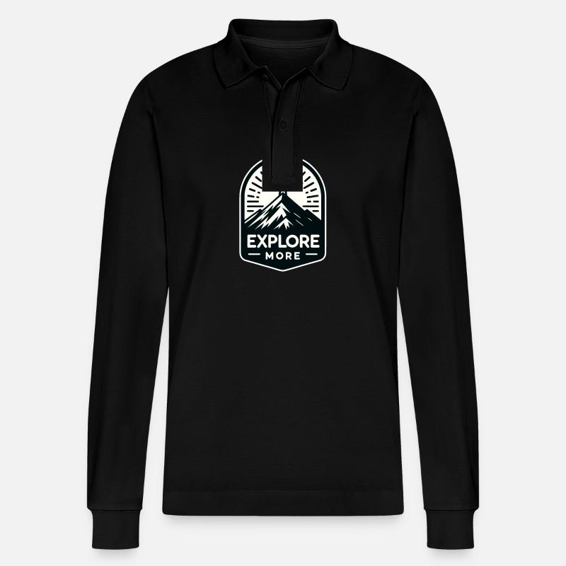 Explore more - Wanderer - Stanley/Stella Unisex Bio-Langarm-Poloshirt Prepster - Schwarz