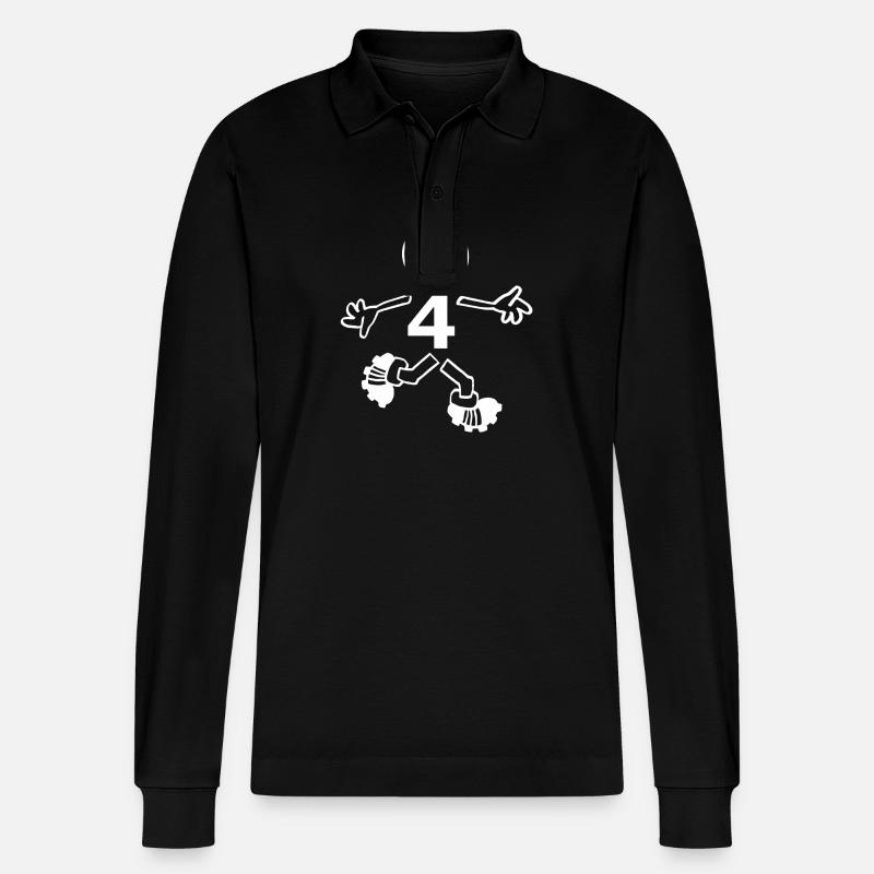 Der Vierer - Stanley/Stella Unisex Bio-Langarm-Poloshirt Prepster - Schwarz