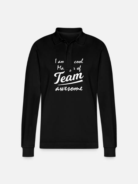 The Funny Team - Stanley/Stella Organic Unisex Long-Sleeved Polo Shirt Prepster - black