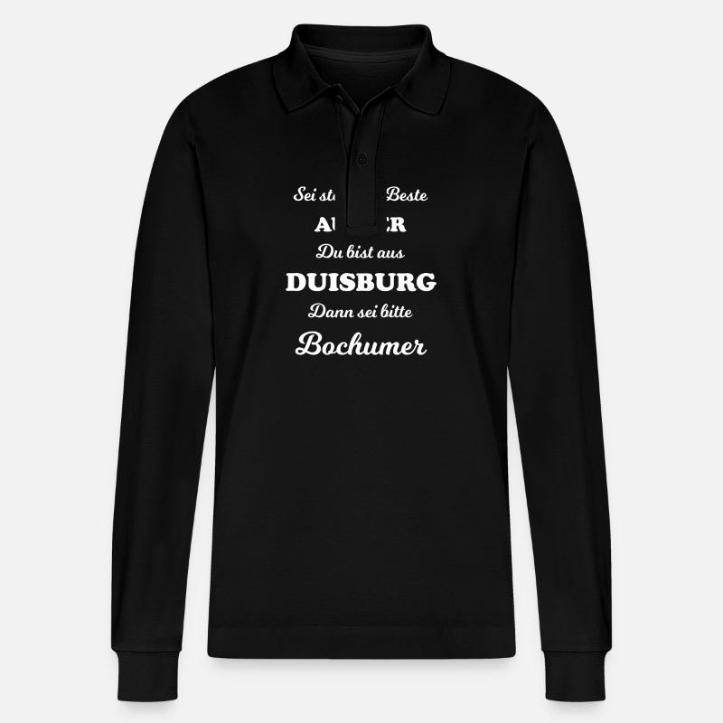 Die Bochumer im Ruhrgebiet - Stanley/Stella Unisex Bio-Langarm-Poloshirt Prepster - Schwarz