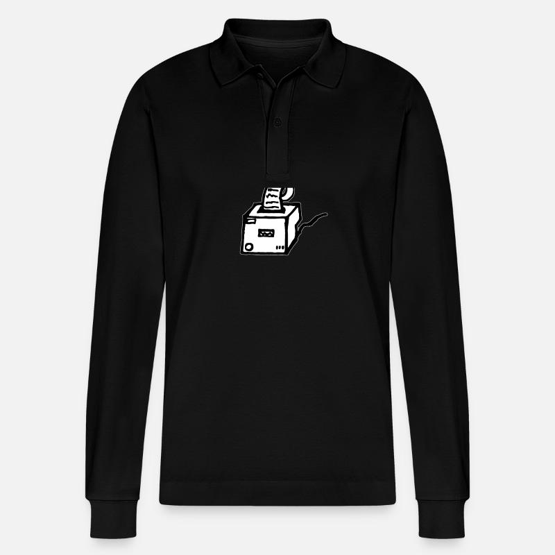 Bondrucker Gastro Gastronomie - Stanley/Stella Unisex Bio-Langarm-Poloshirt Prepster - Schwarz