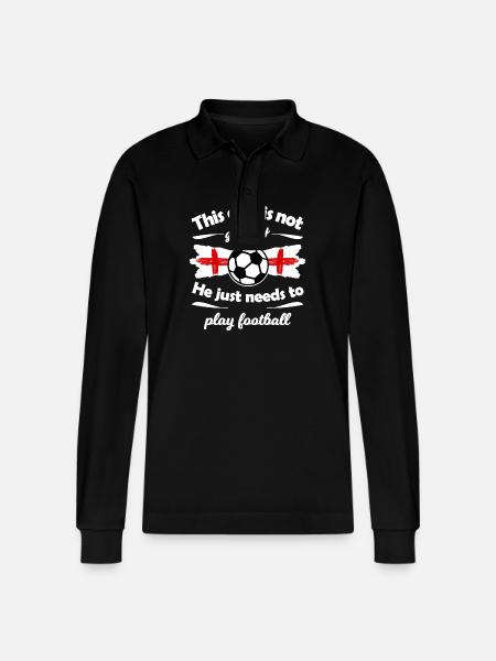 The England fans - Stanley/Stella Organic Unisex Long-Sleeved Polo Shirt Prepster - black