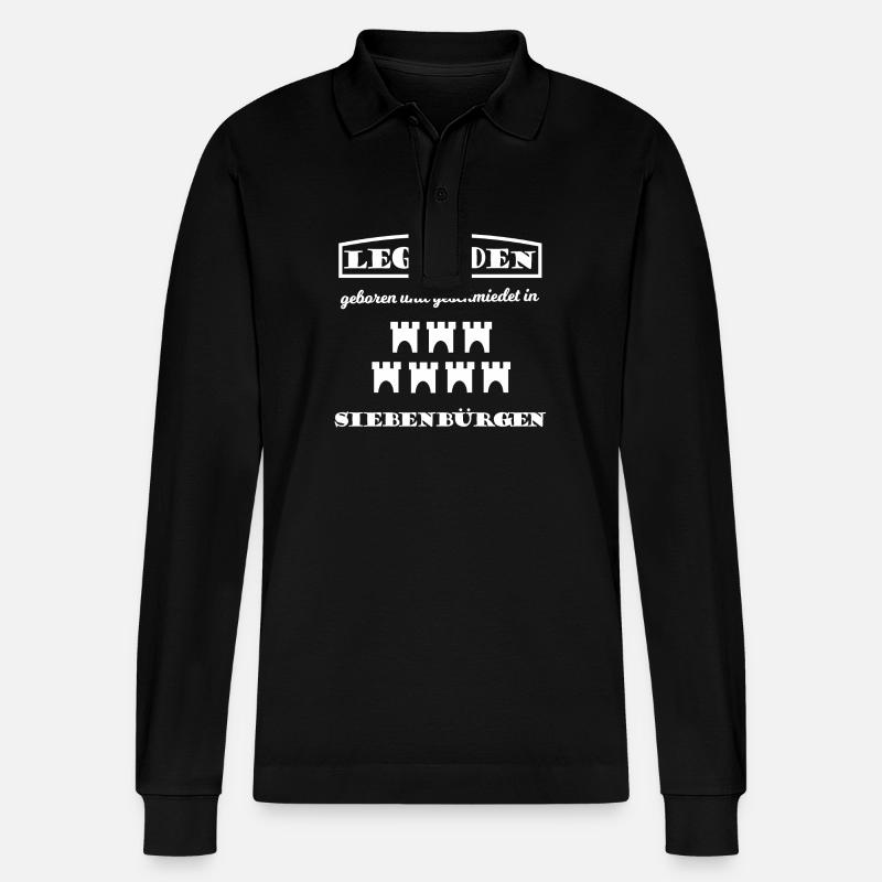 Die Siebenbürger Legenden - Stanley/Stella Unisex Bio-Langarm-Poloshirt Prepster - Schwarz