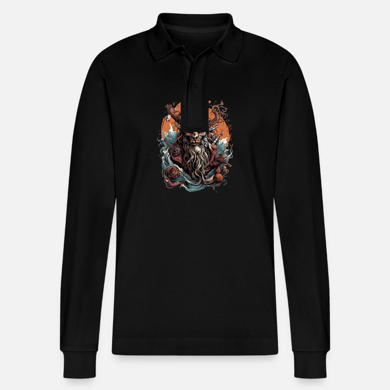 Vergessene Dämonenwelt - Stanley/Stella Unisex Bio-Langarm-Poloshirt Prepster - Schwarz