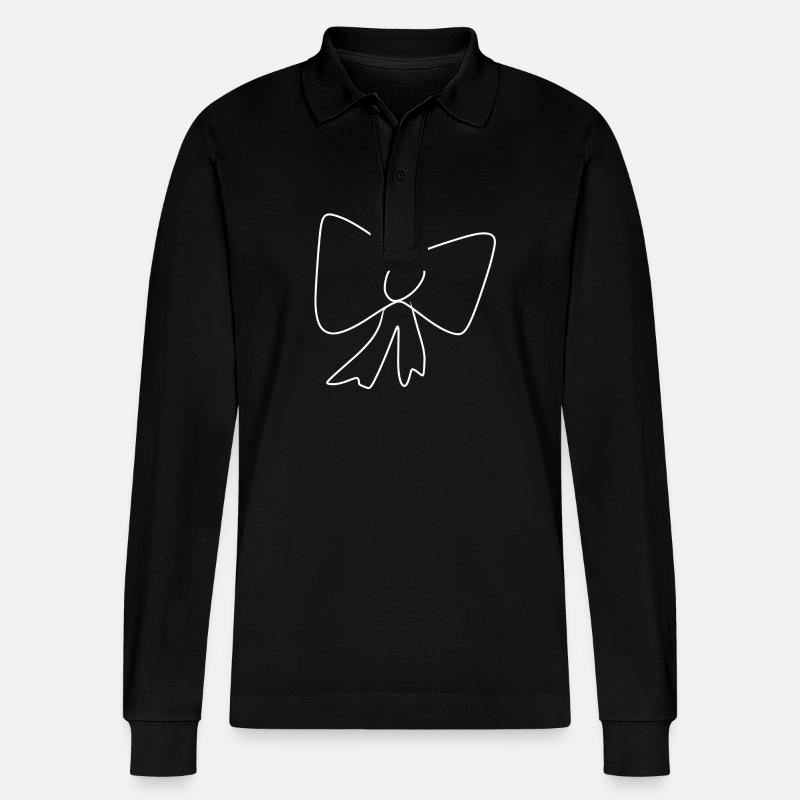Loop Icon Pattern - Stanley/Stella Organic Unisex Long-Sleeved Polo Shirt Prepster - black
