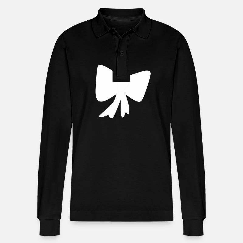 Loop pattern icon - Stanley/Stella Organic Unisex Long-Sleeved Polo Shirt Prepster - black