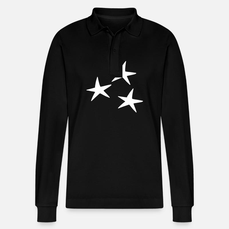 Stern muster Symbol - Stanley/Stella Unisex Bio-Langarm-Poloshirt Prepster - Schwarz